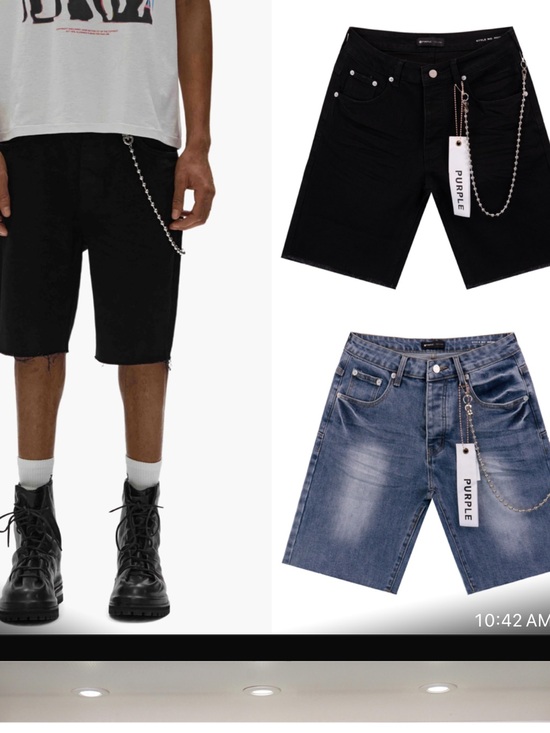 Purple Brand Other - Purple Brand Men’s Black Denim Shorts with Chain